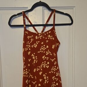 Pact Women's Scattered Sprigs Tandoori Fit & Flare Midi Dress Size Small